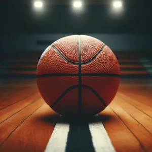 basketball in middle of court